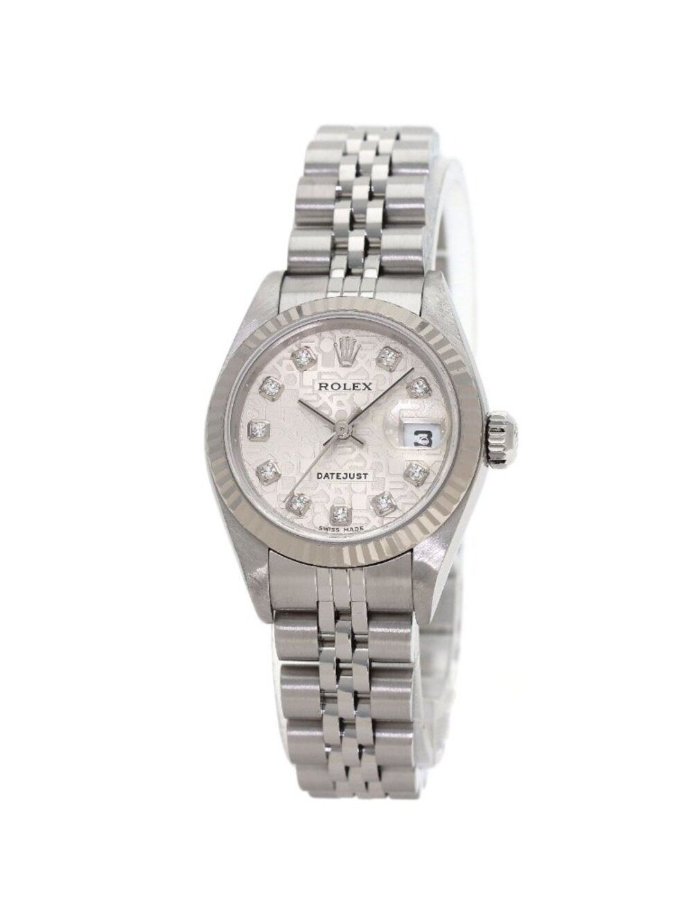 Rolex Datejust Diamond Watch SS 18k White Gold